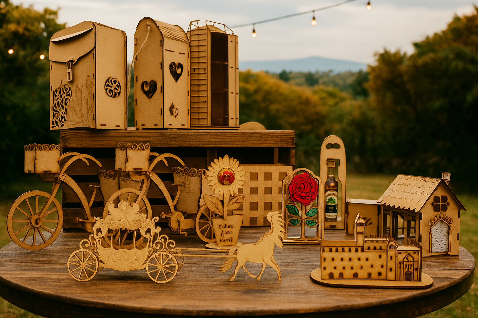 Colección de productos artesanales de madera